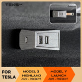 Glovebox USB Hub For Tesla New Model Y Launch Juniper 2025 Model 3 Highland 2024 Type-C Port Digital Display Splitter Docking